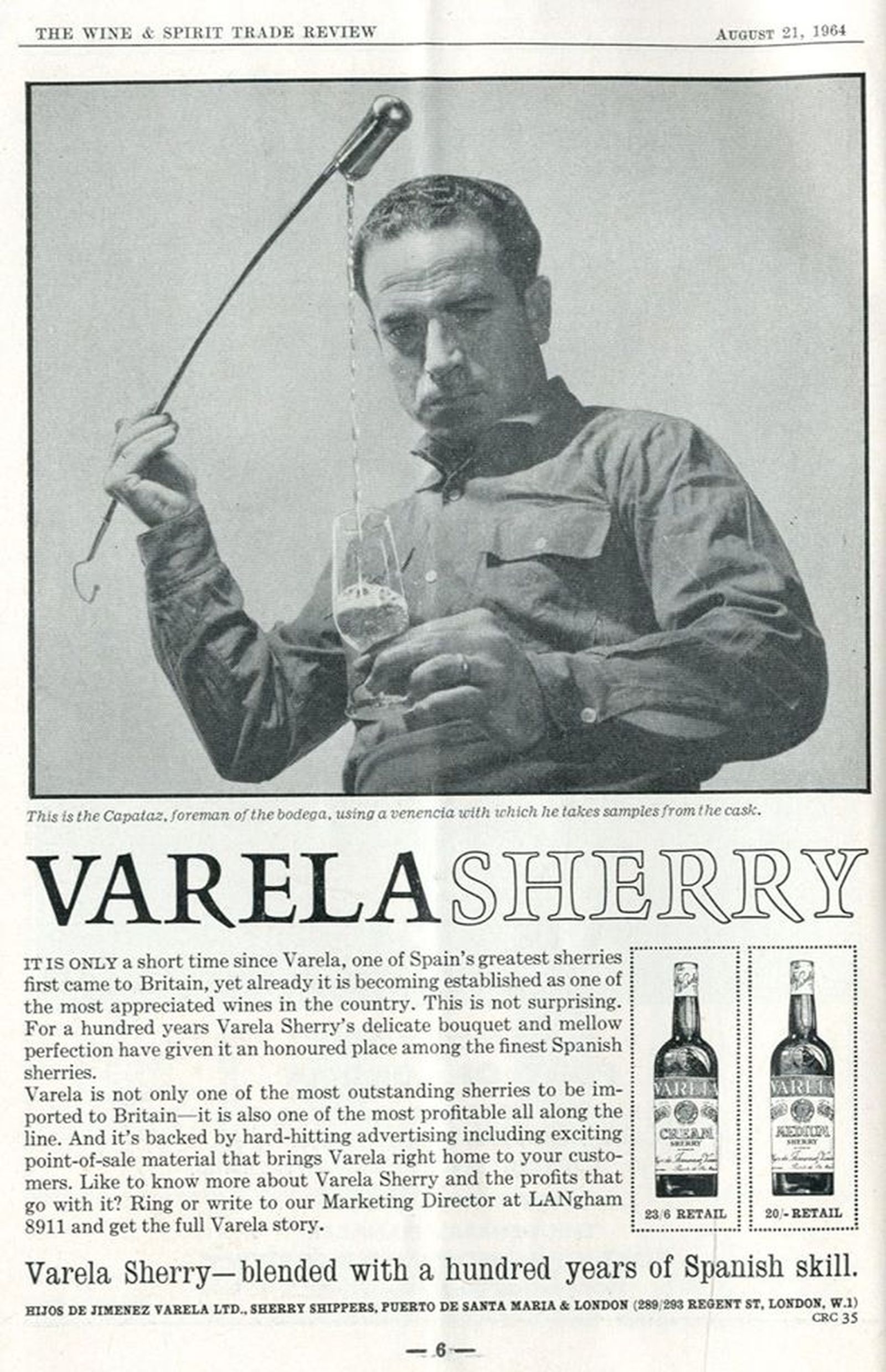 Juan López Ruiz-Herrera ‘El Quija’,  venenciador de bodegas Varela y Croft.