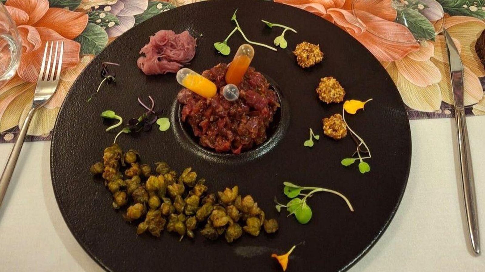 Plato de vanguardia de este restaurante ubetense.