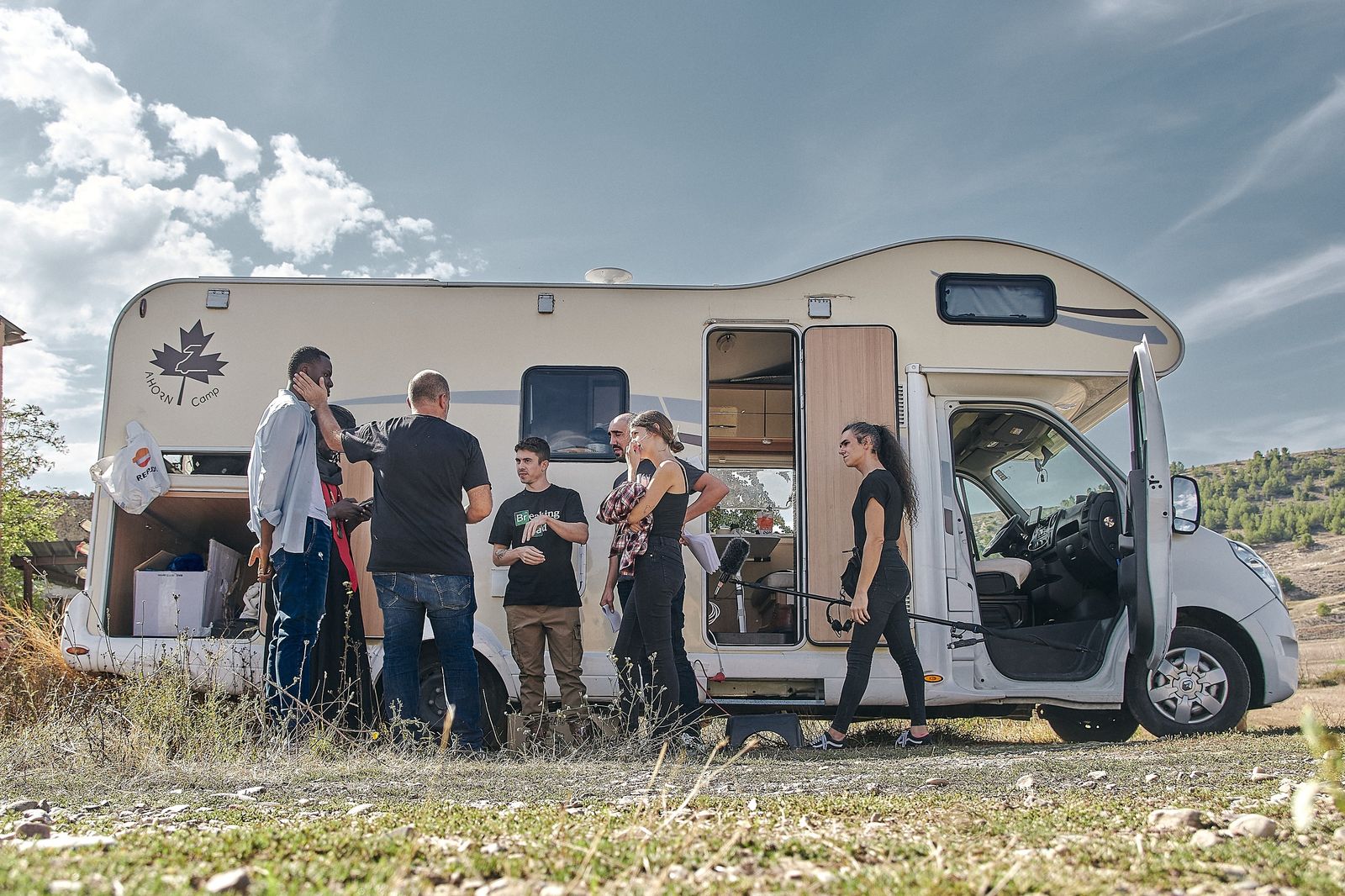 Participantes durante una jornada del rodaje.