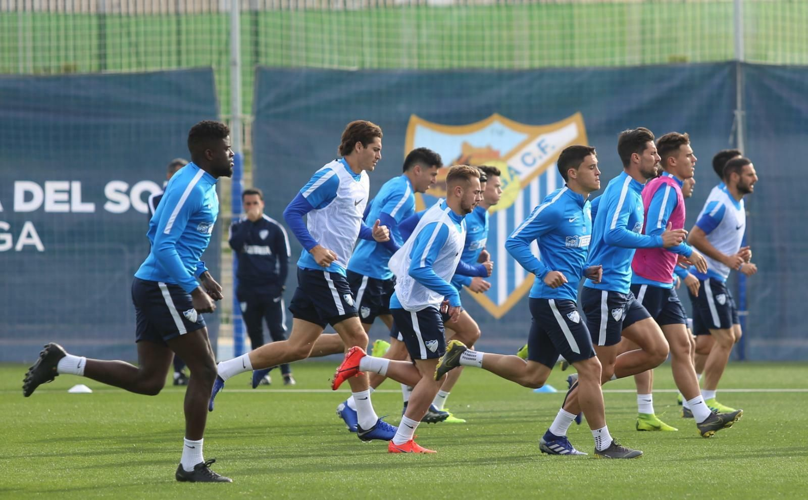El Málaga CF, hoy en el entrenamiento