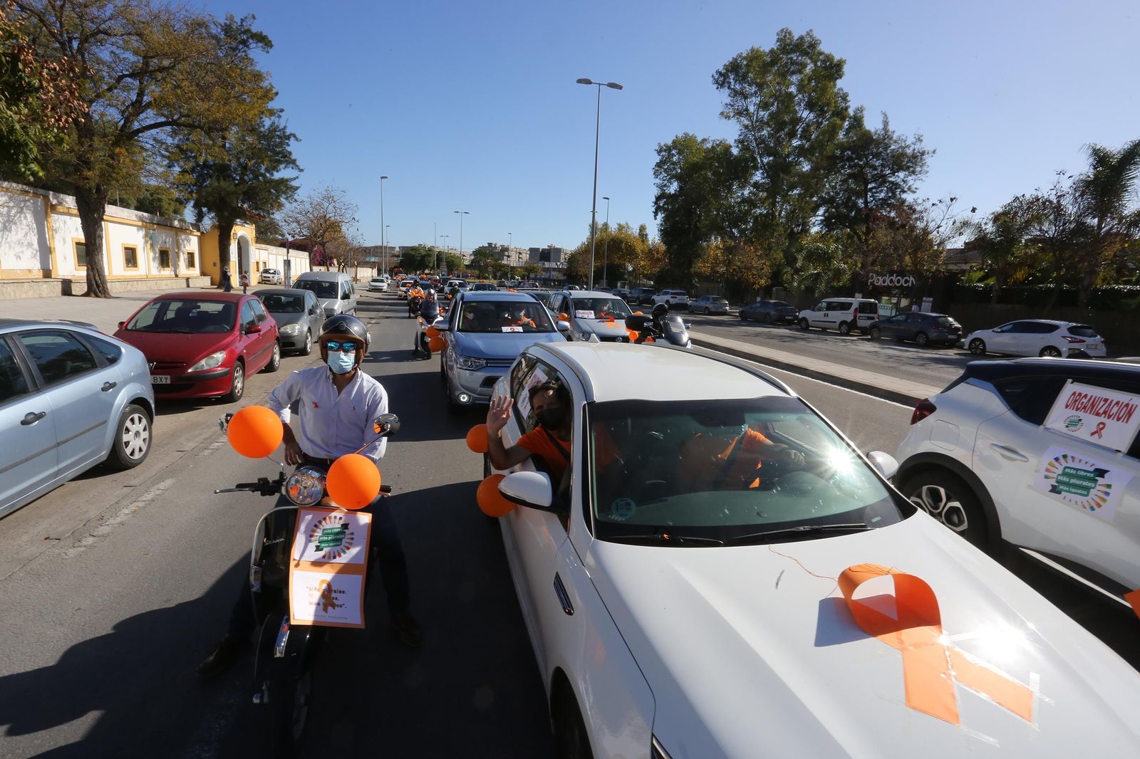 Caravana de coches contra la ley Celaá en Jerez