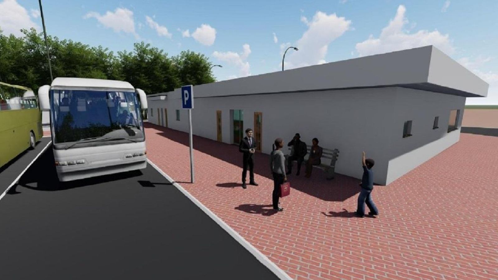 Recreación de la fachada principal del centro de interpretación.