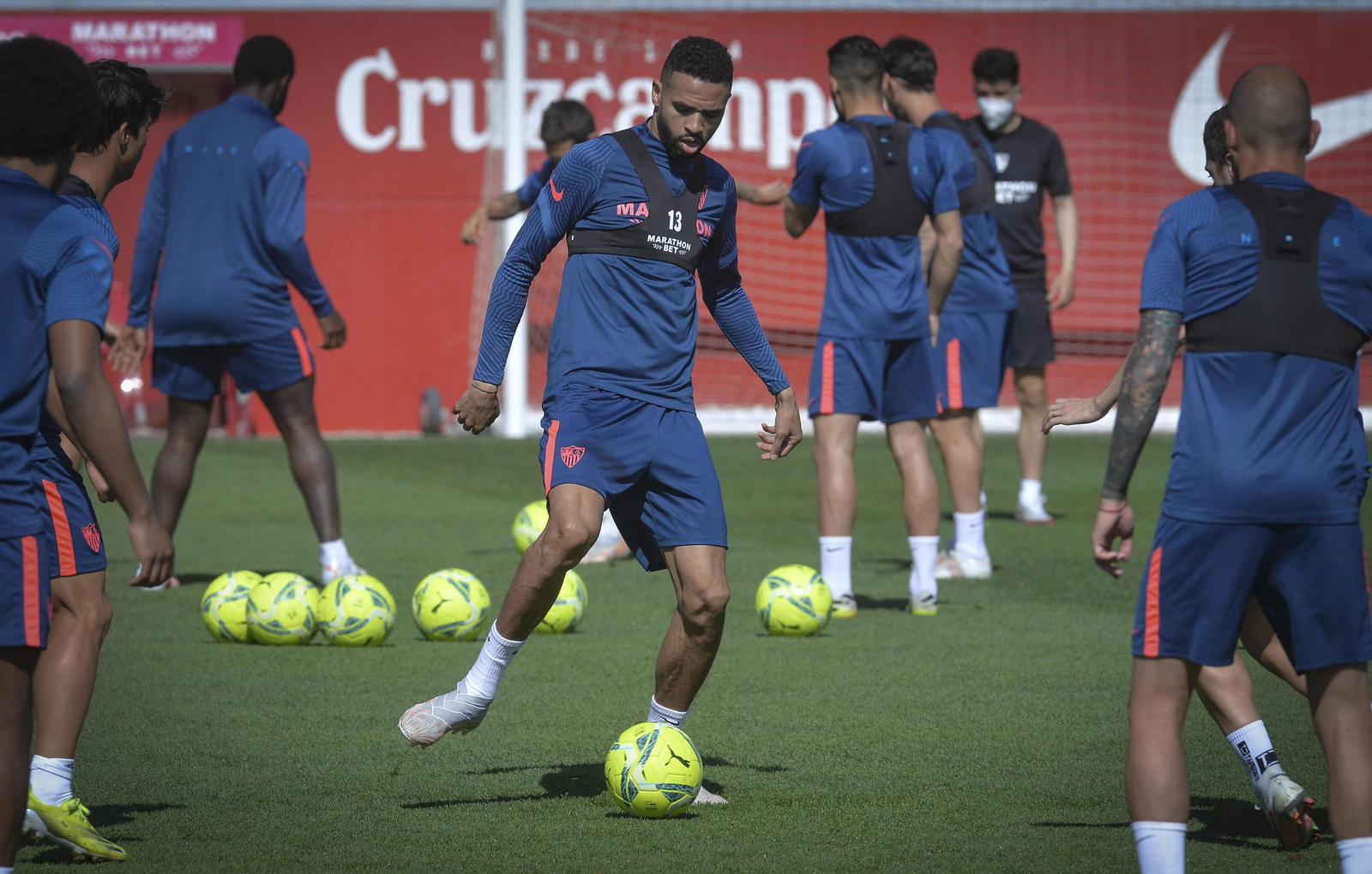 En-Nesyri, en un entrenamiento de la pasada temporada.
