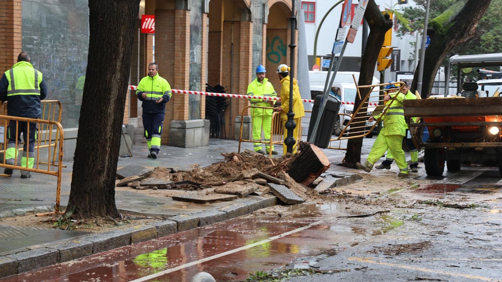 Lugar de la rotura de la tubería.