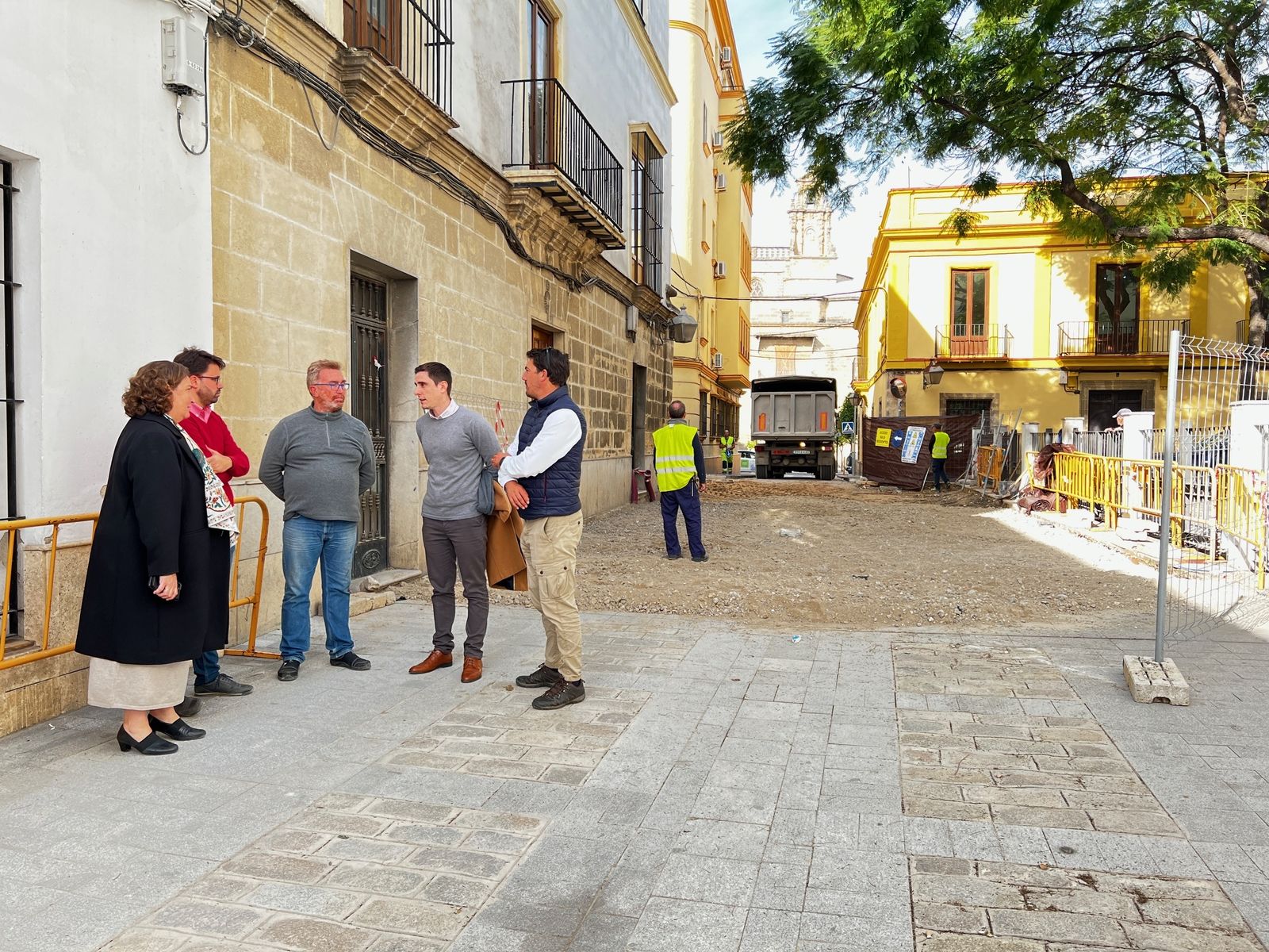 Obras provisionales en la plaza de San Juan.