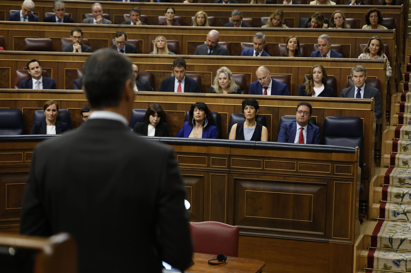 El presidente del Gobierno, Pedro Sánchez, interviene este miércoles en la sesión de control del Gobierno.