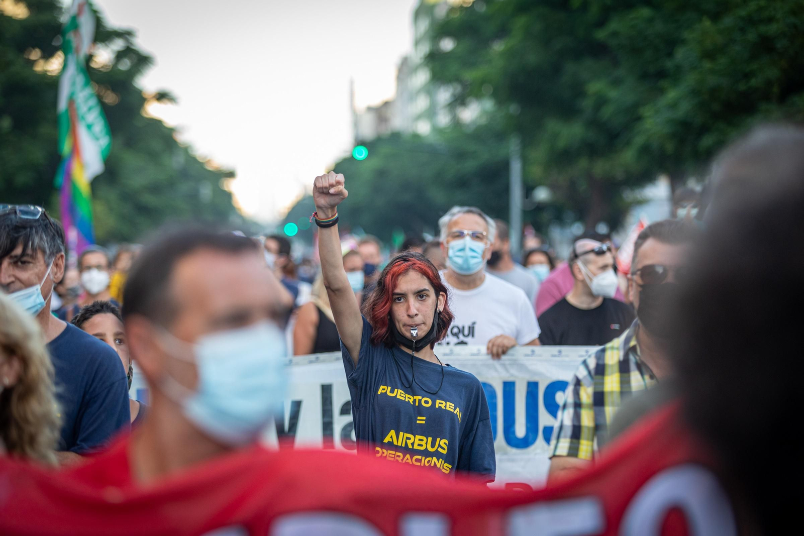 Las imágenes de la manifestación contra el cierre de Airbus Puerto Real