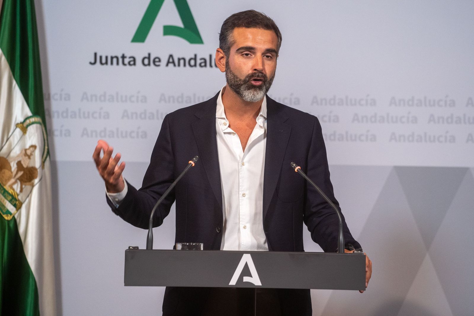 El portavoz del Gobierno andaluz, Ramón Fernández-Pacheco, tras el Consejo de Gobierno de este martes.