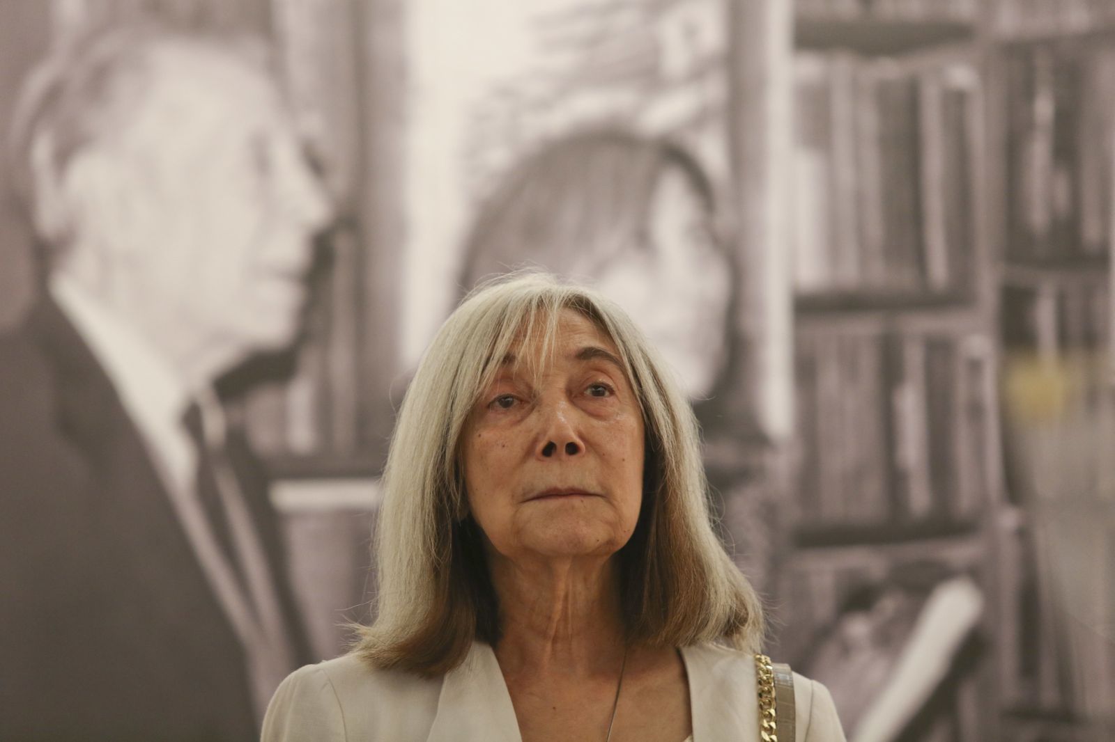 María Kodama, esta mañana, en la presentación de la exposición.