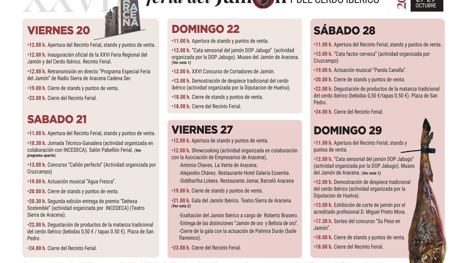 Programación XXVI Feria del Jamón y del Cerdo Ibérico 2023