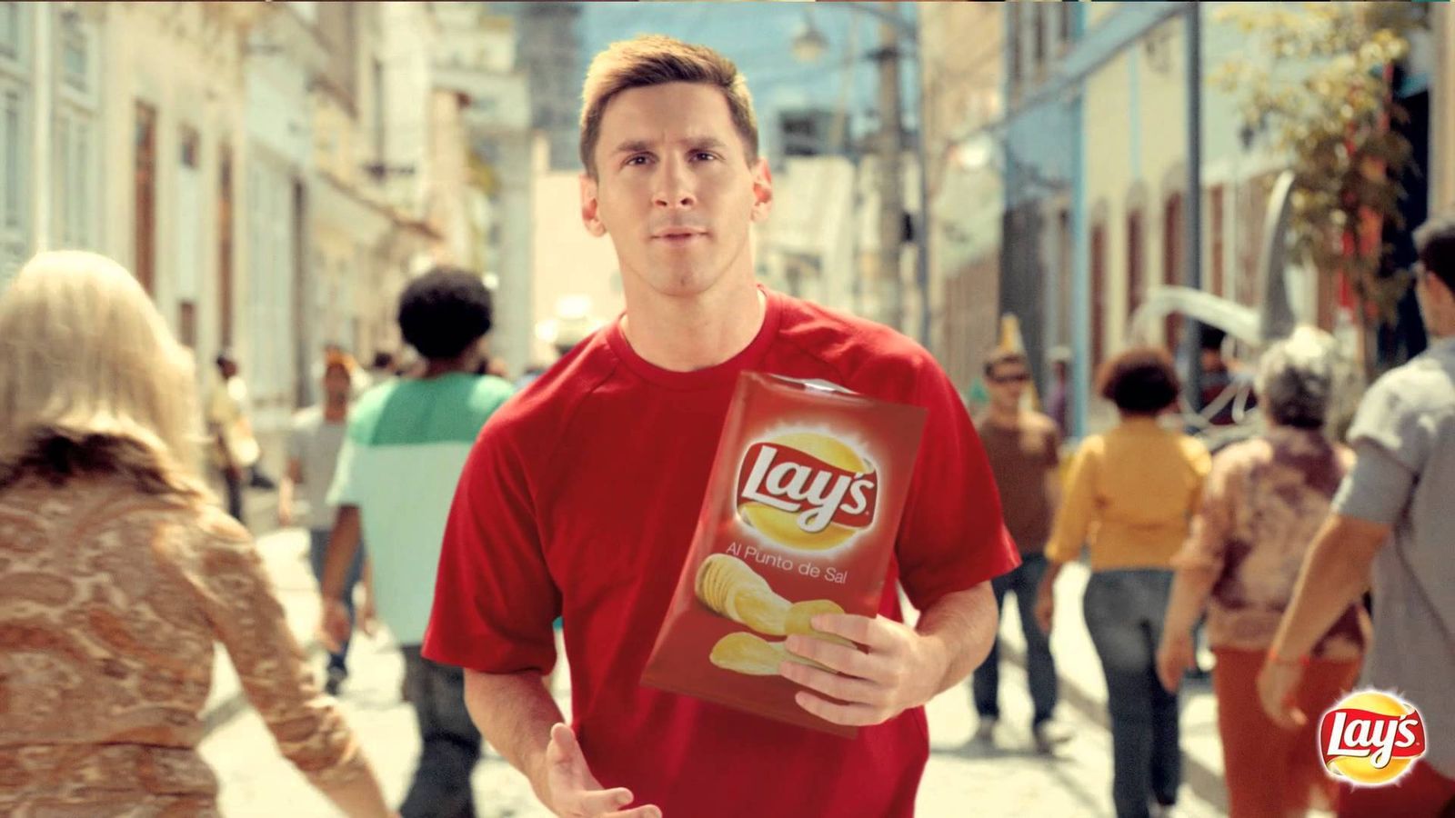 Messi, en un anuncio de patatas fritas.