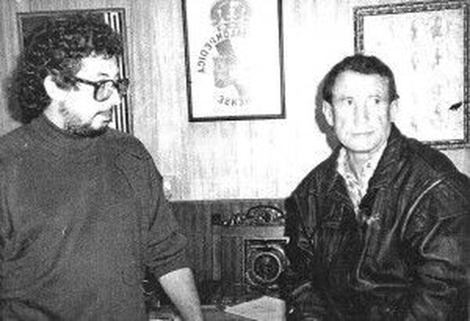 Manuel Monteagud y Carmelo Cedrún, presidente y entrenador de la Balona en 1987