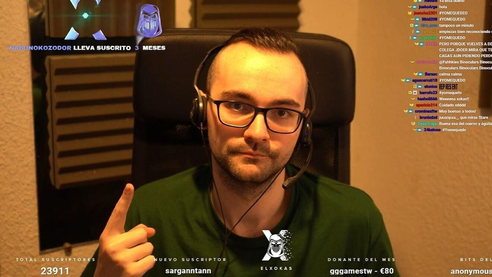 El Xokas durante uno de sus directos.