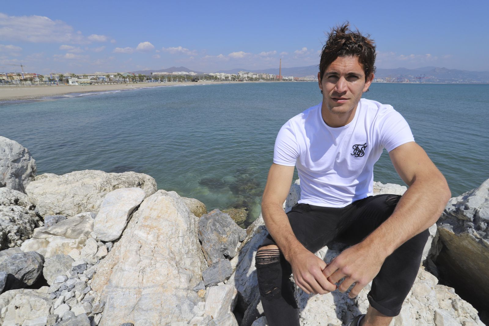 Blanco Leschuk, en la playa de Sacaba
