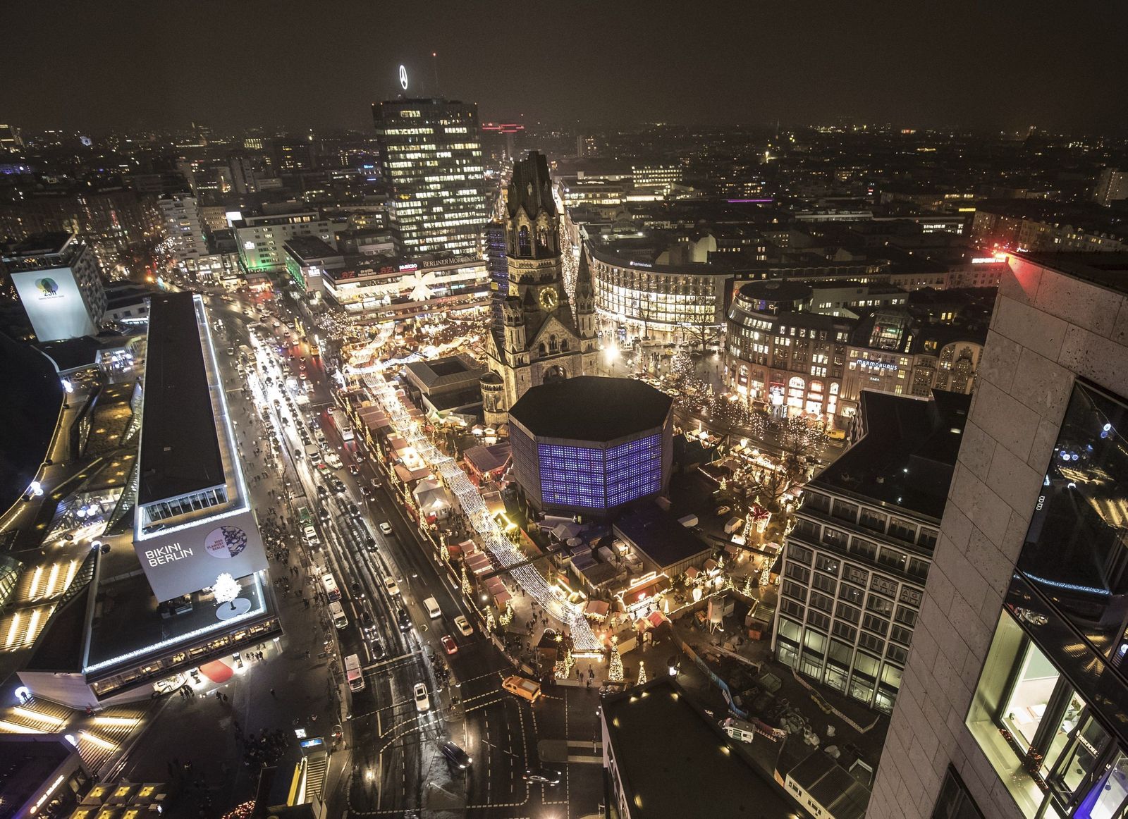 Vista aérea del mercadillo de Berlín tras su reapertura.