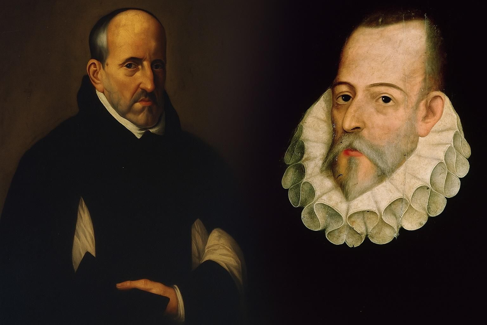 Luis de Góngora (izquierda) y Miguel de Cervantes dedicaron sus mejores obras al marqués de Gibraleón.